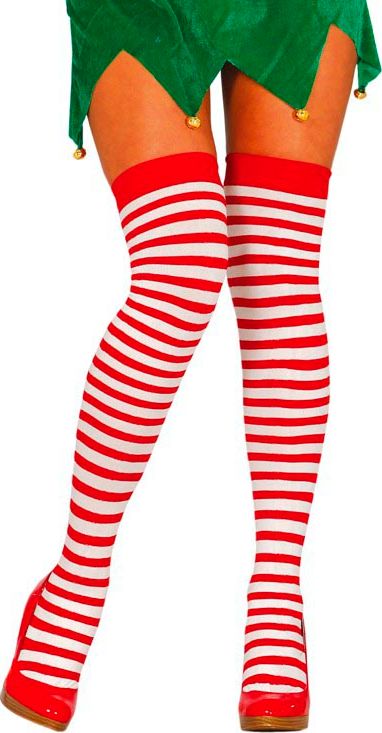 Rode Gestreepte Kniekousen Dames