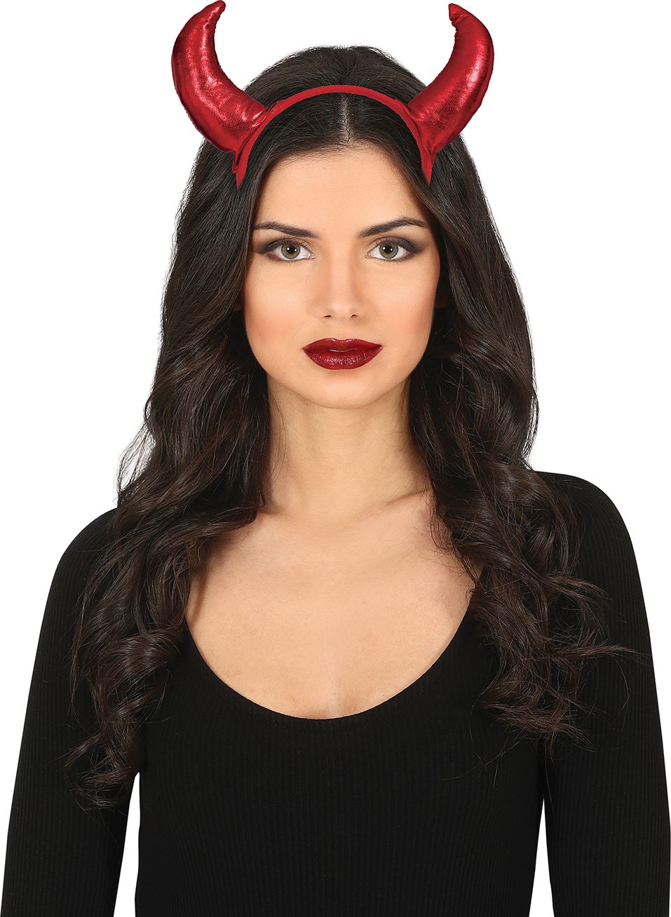 Rode Glanzende Duivel Hoorntjes Haarband