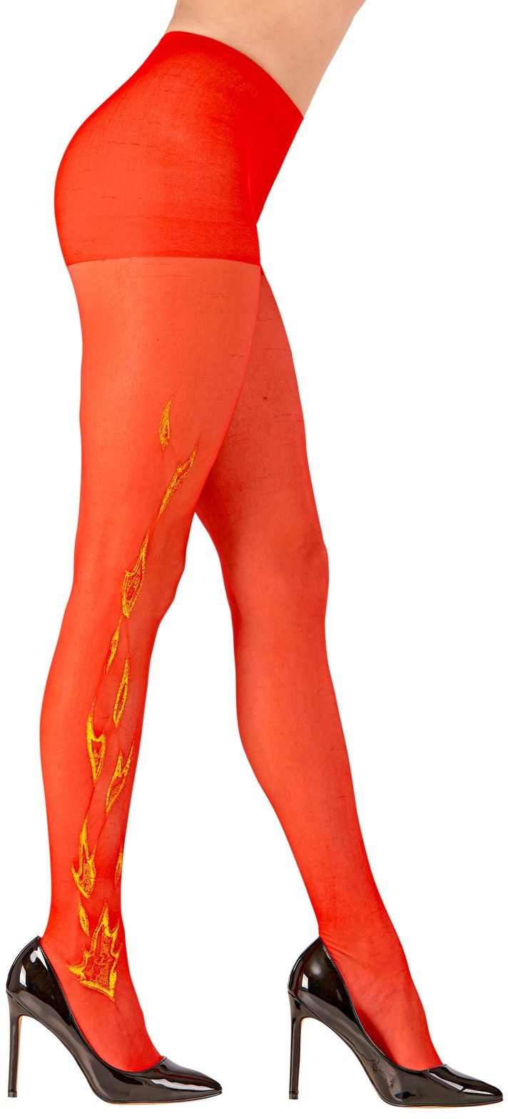 Rode Glittervlammen Panty