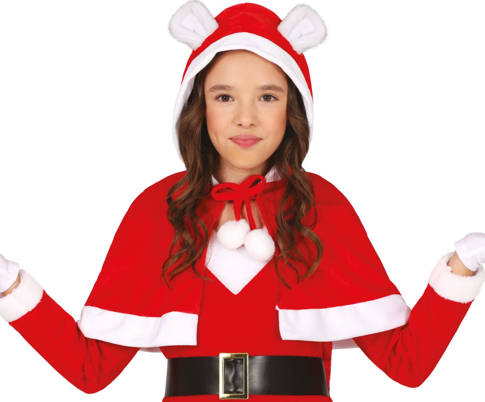 Rode Halve Cape met Berenoren Kind