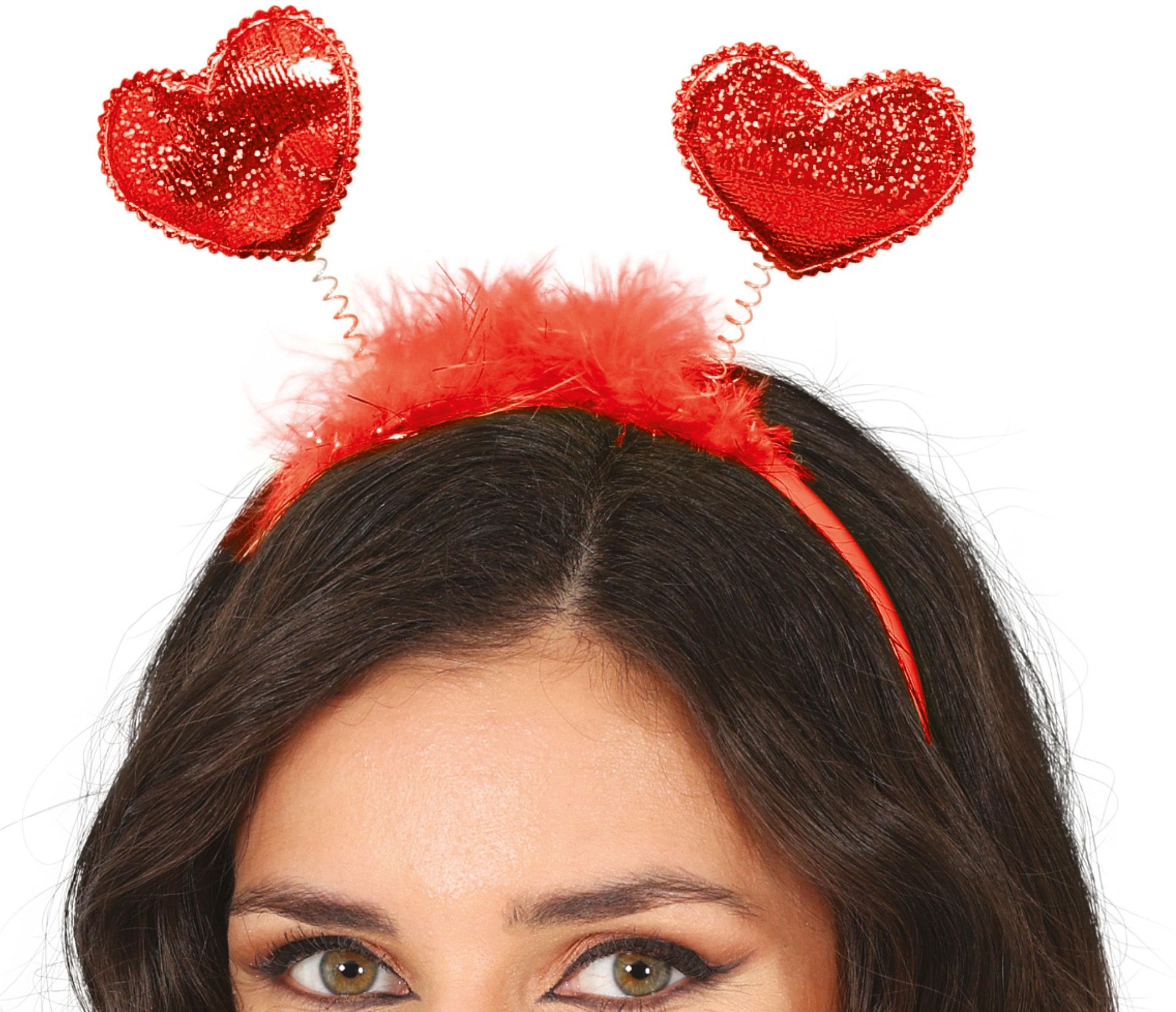 Rode Hartjes Haarband Dames