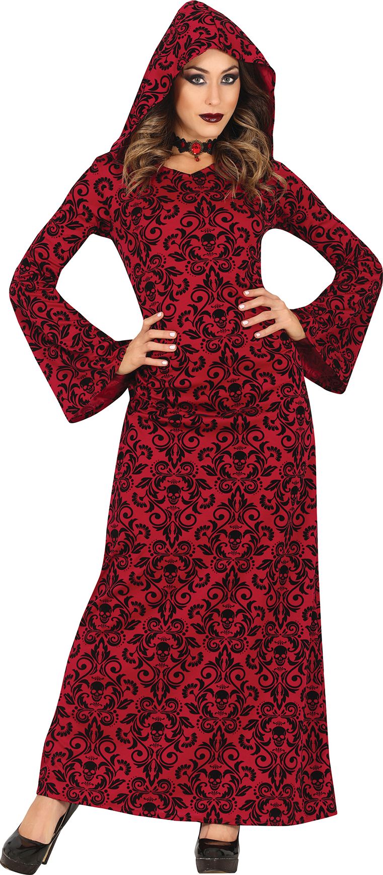 Rode Heks Jurk met Kap Dames