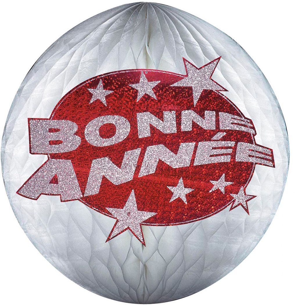 Rode Holografische Bonne Anneé Honinggraat Bal