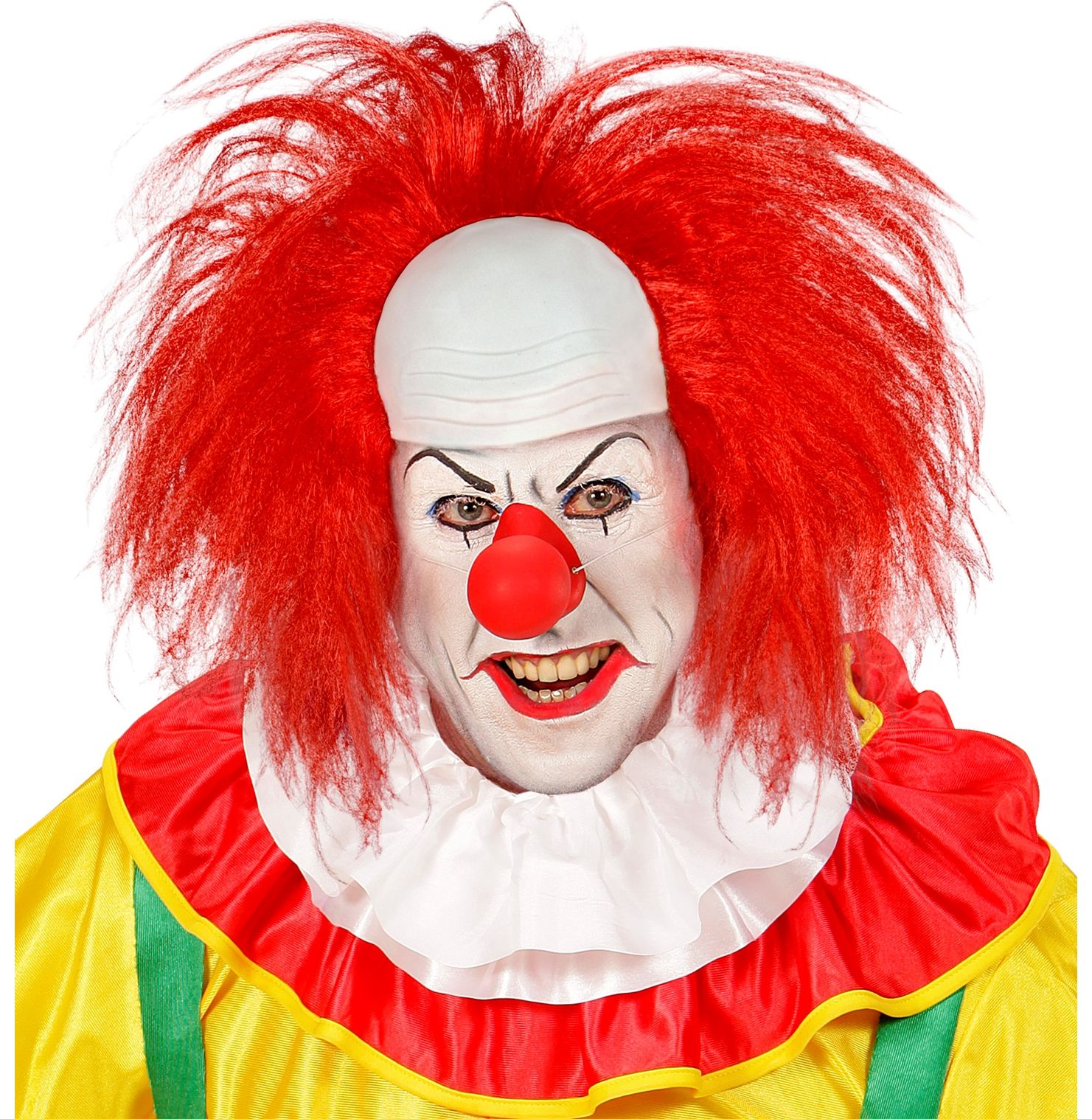 Rode horror clown pruik