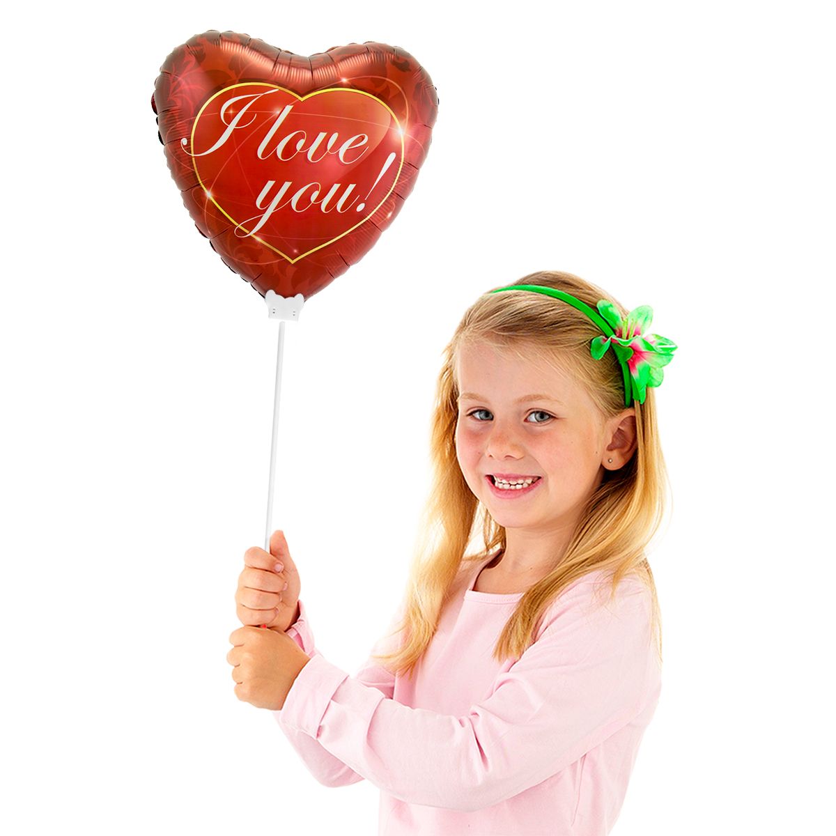 Rode i love You hartvormige mini folieballon