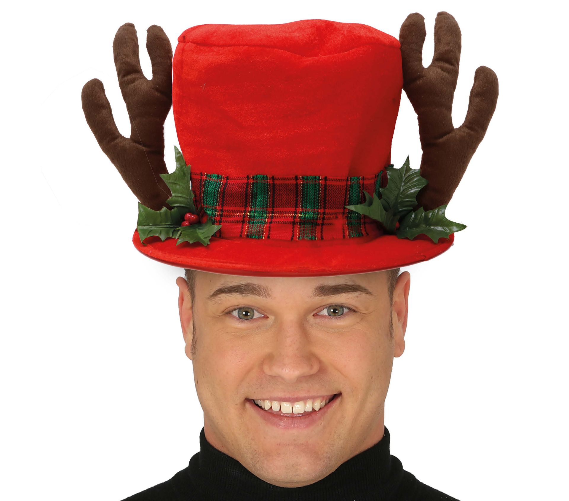 Rode Kerst Hoed met Rendier Oren