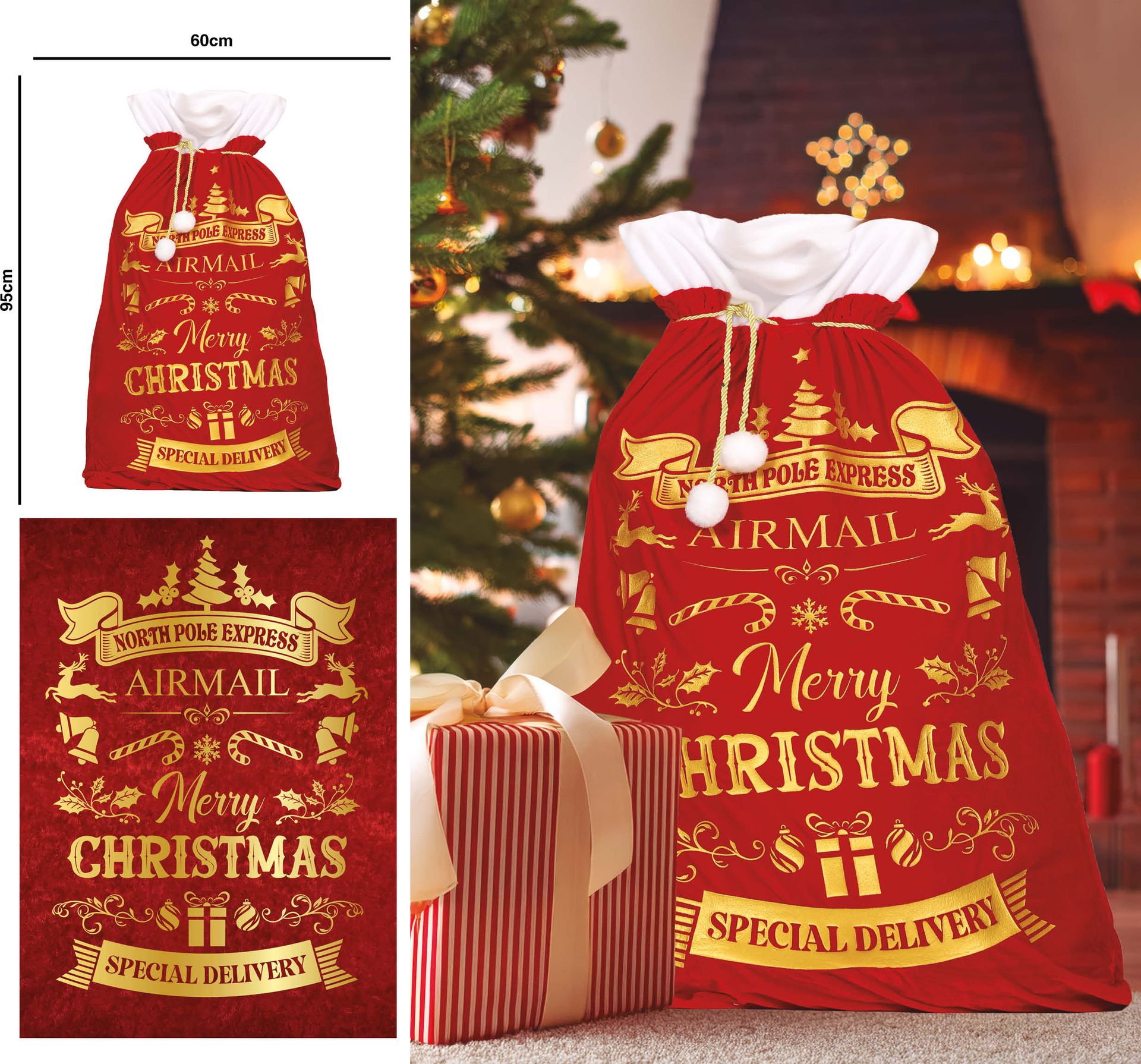 Rode Kerstman Cadeau Zak