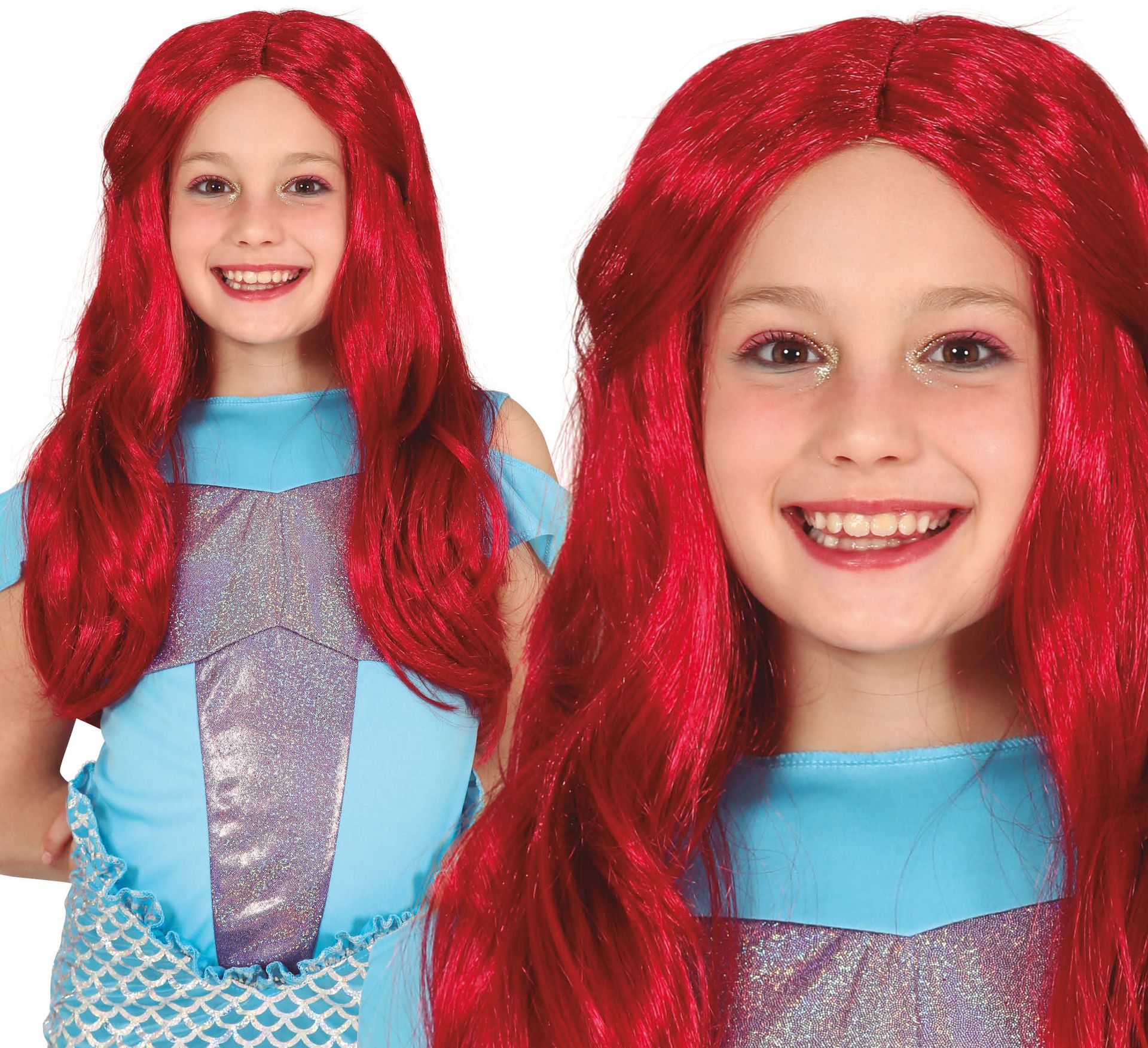 Rode Kleine Zeemeermin Ariel Pruik Kind