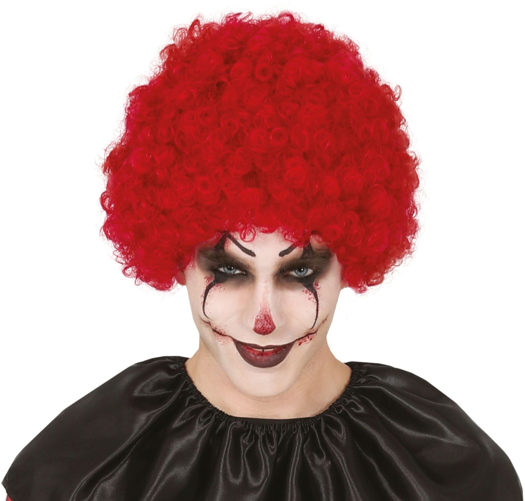 Rode Krullen Clown Pruik