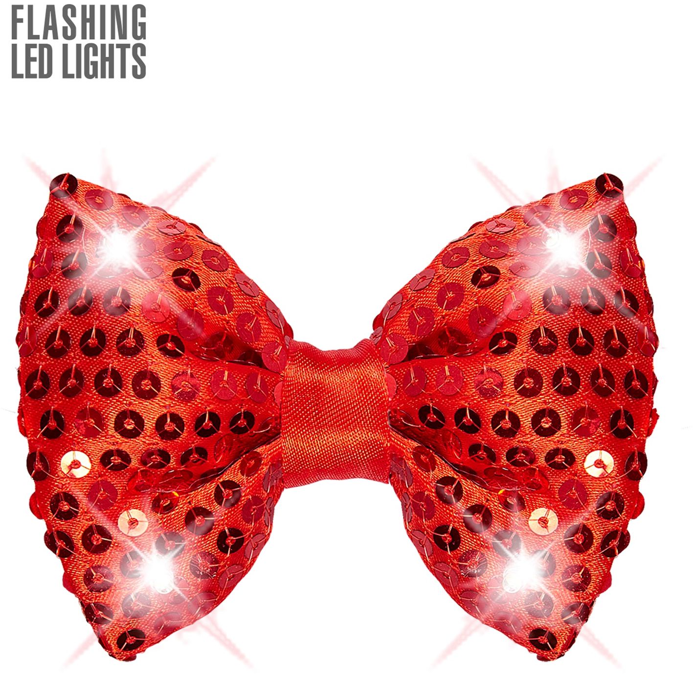 Rode lichtgevende pailletten vlinderstrik