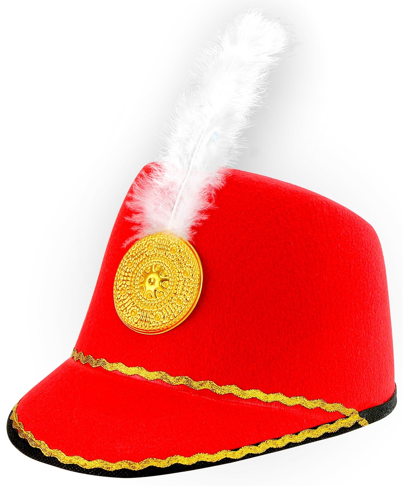 Rode Majorette Hoed met Veer Kind