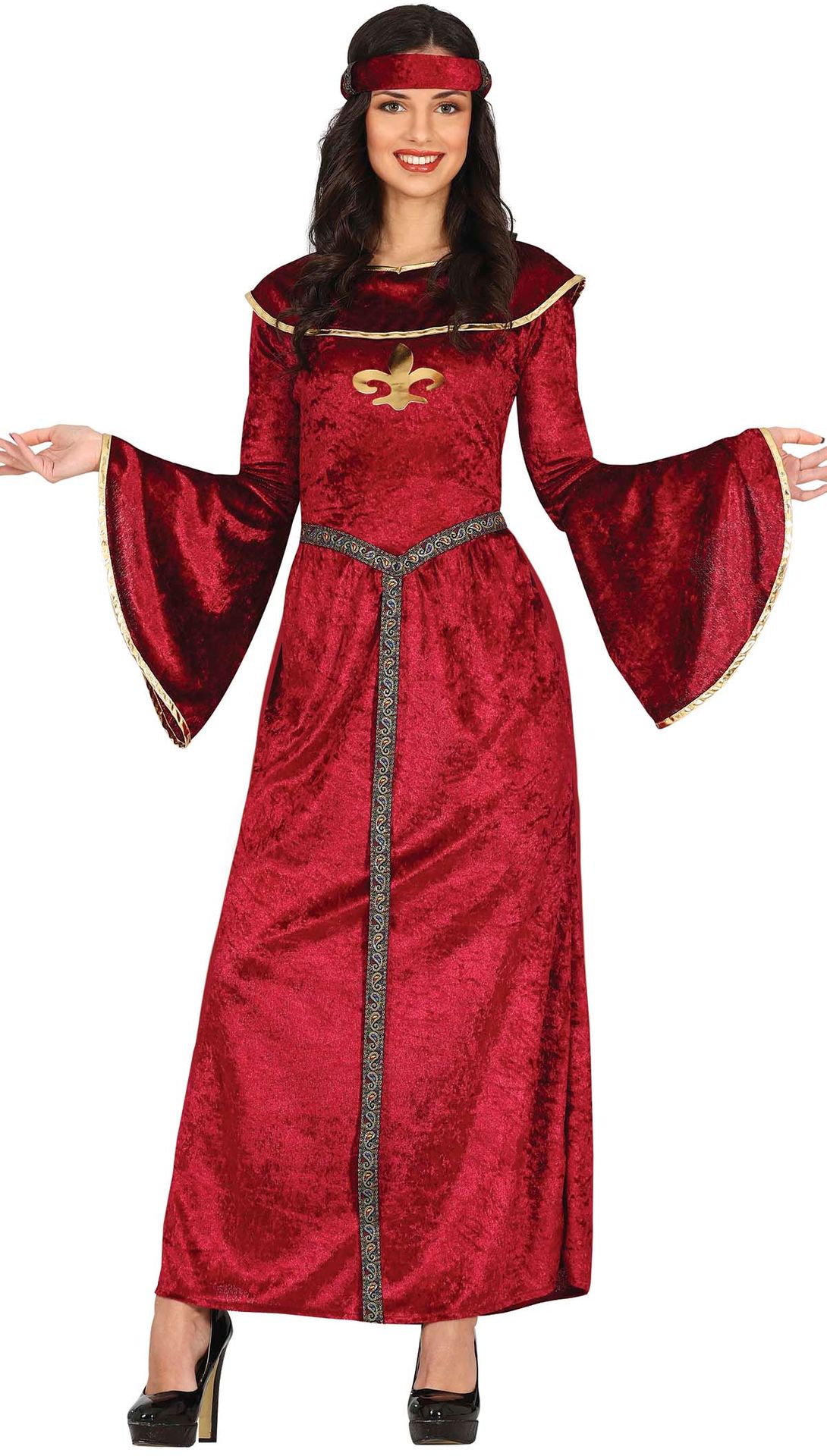 Rode middeleeuwse prinses jurk vrouw