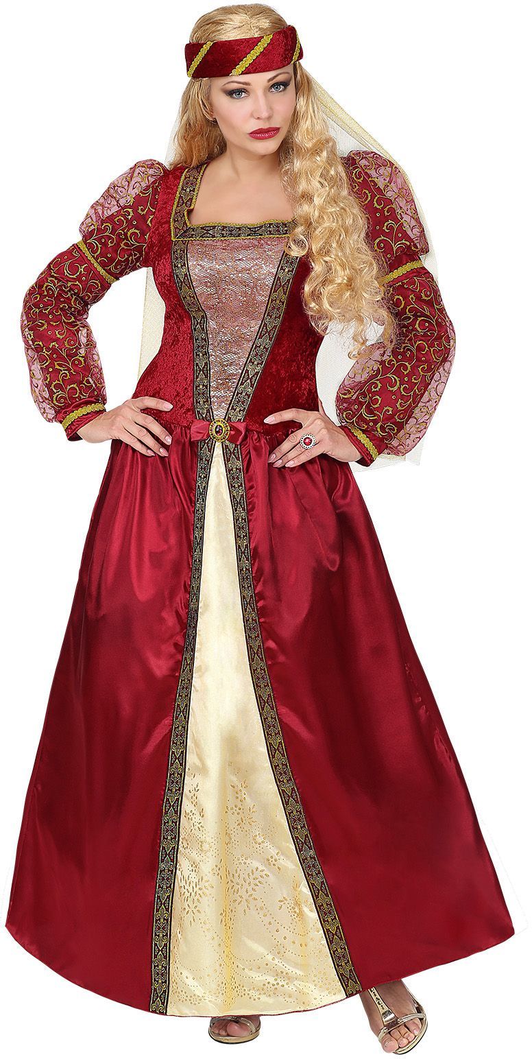 Rode Middeleeuwse Prinsessen Jurk