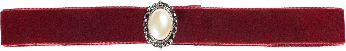Rode Nekband met Edelsteen