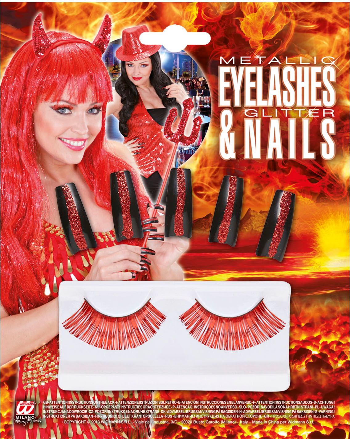 Rode Oogwimpers met Glitternagels