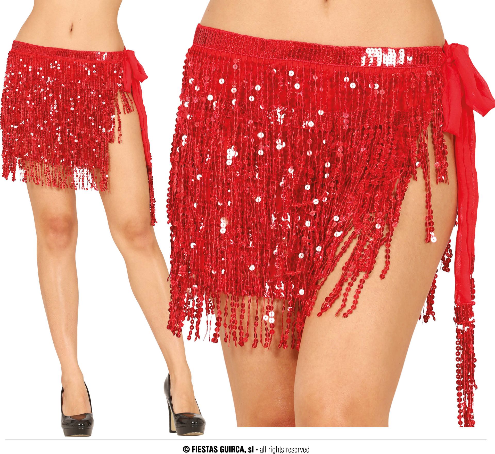 Rode Pailletten Buikdans Rokje