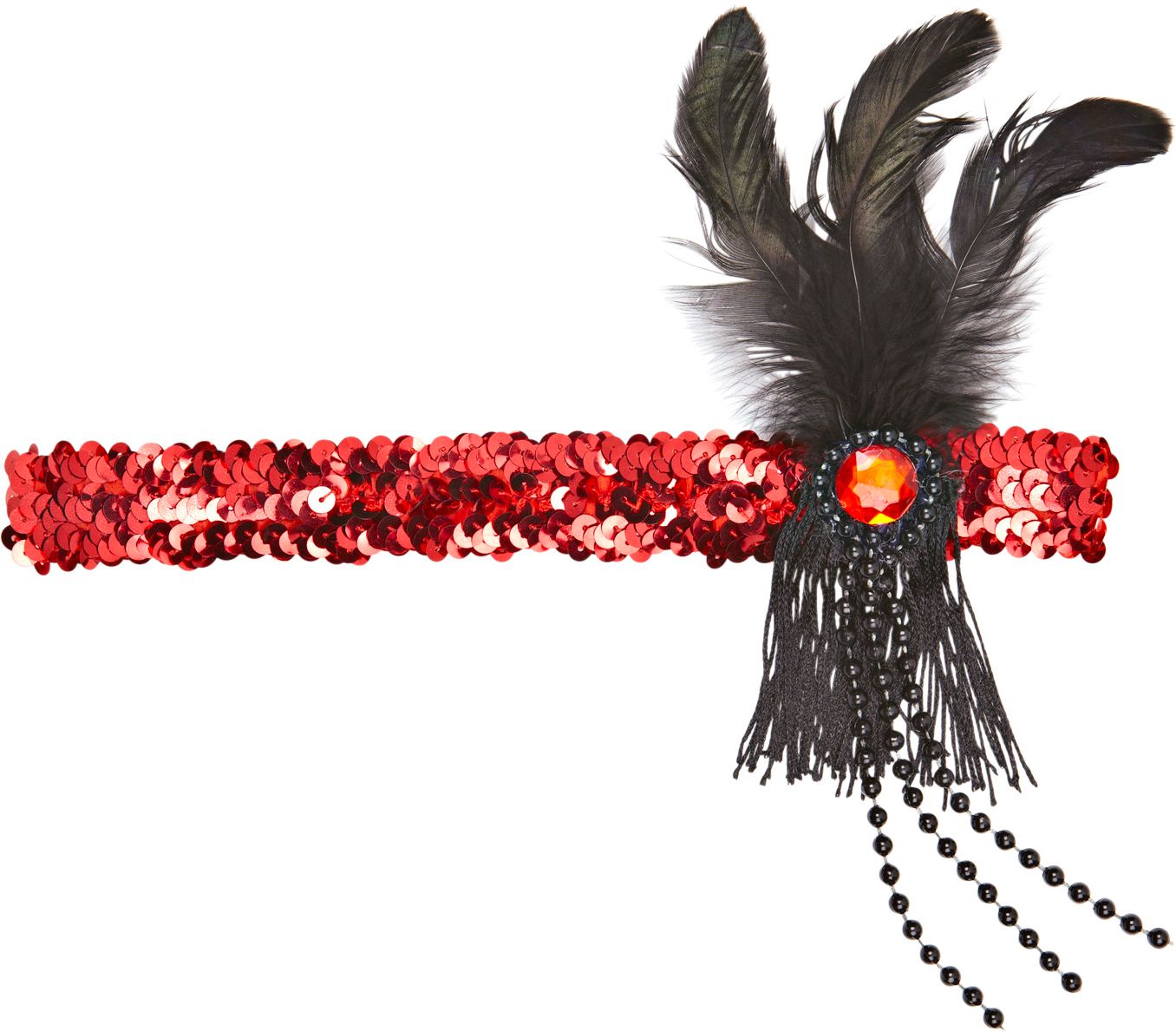 Rode Pailletten Charleston Hoofdband