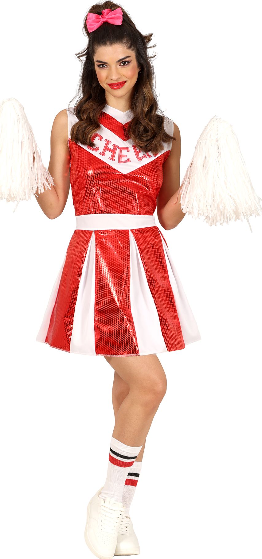 Rode Pailletten Cheerleader Kostuum