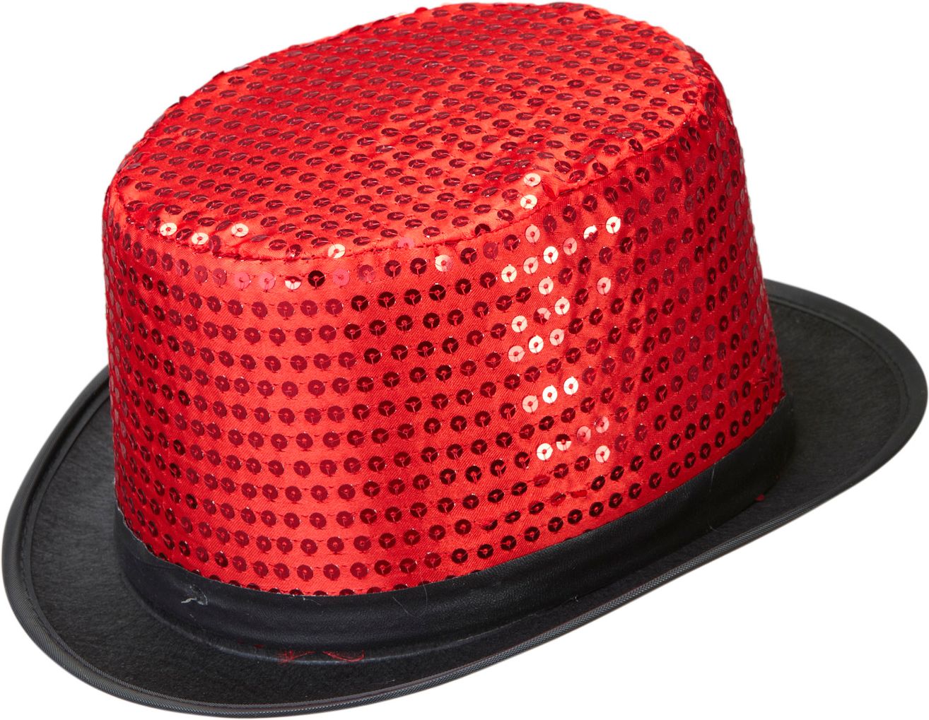 Rode Pailletten Hoge Hoed