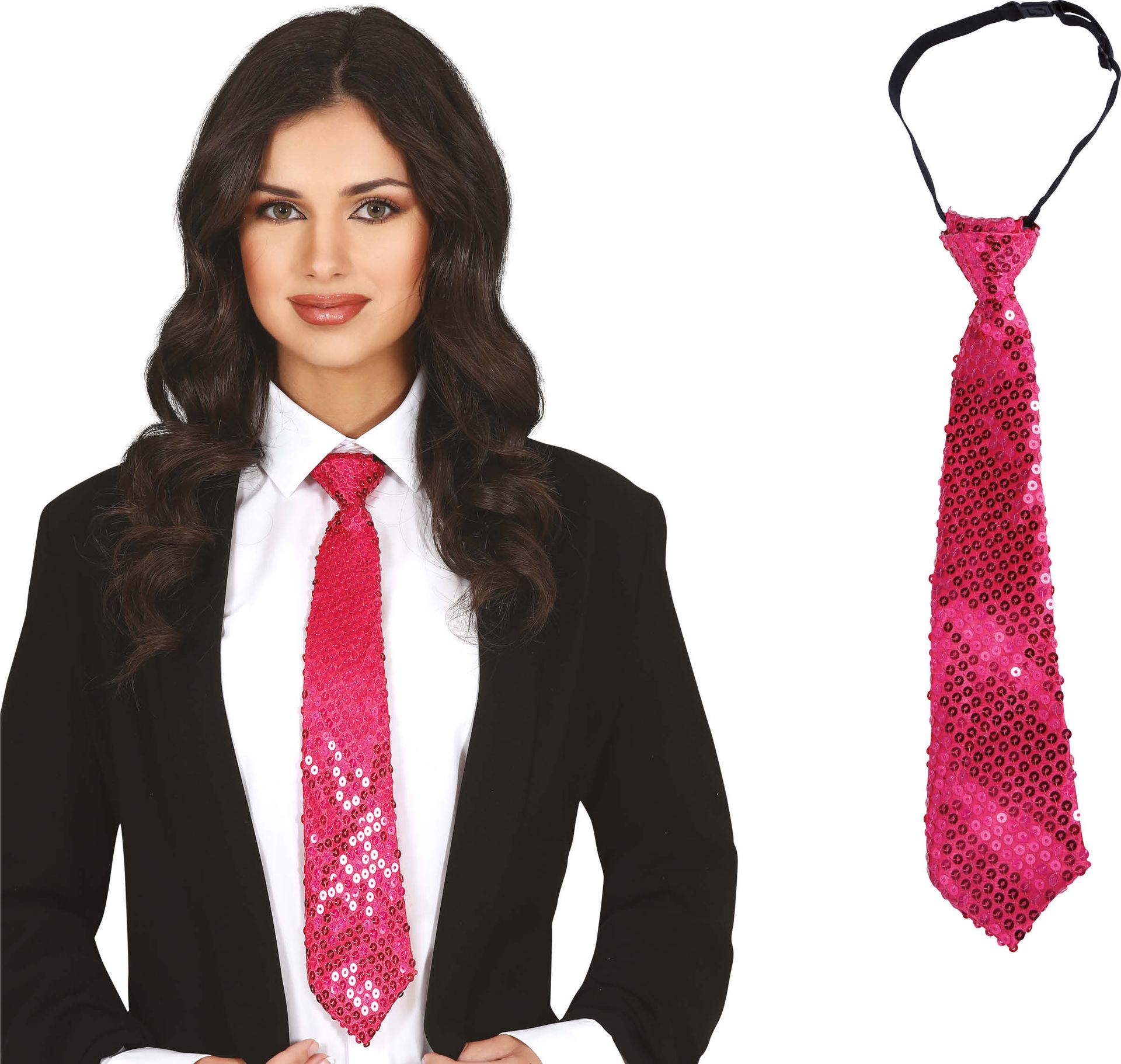 Rode Pailletten Stropdas