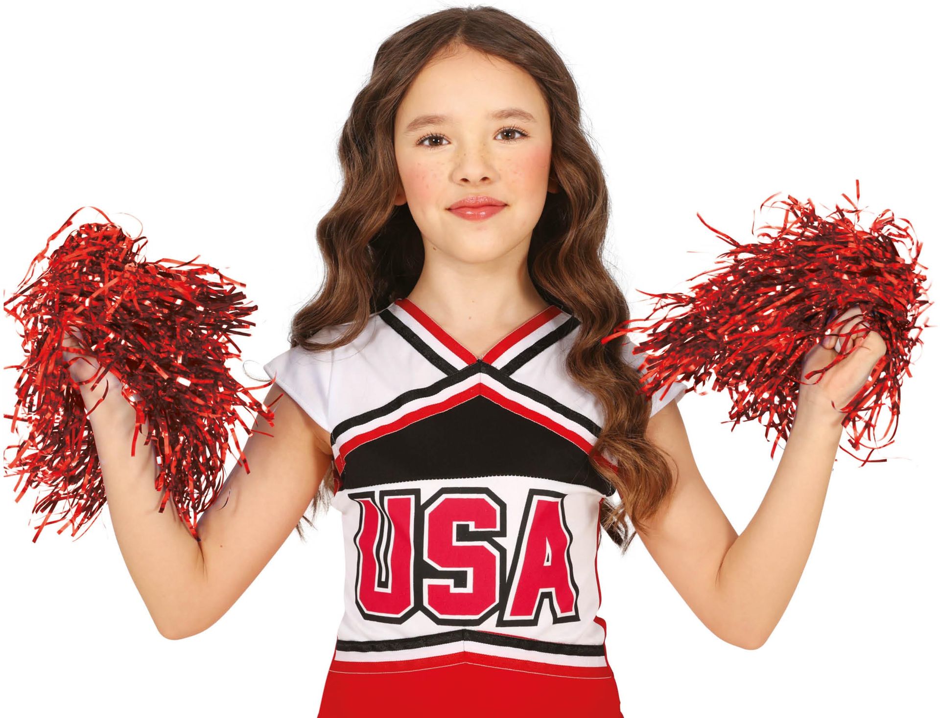 Rode Pom-Pom set Cheerleader 2 Stuks Kind