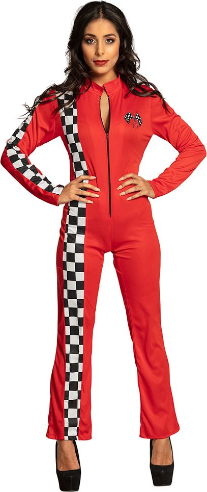 Rode race kostuum vrouw