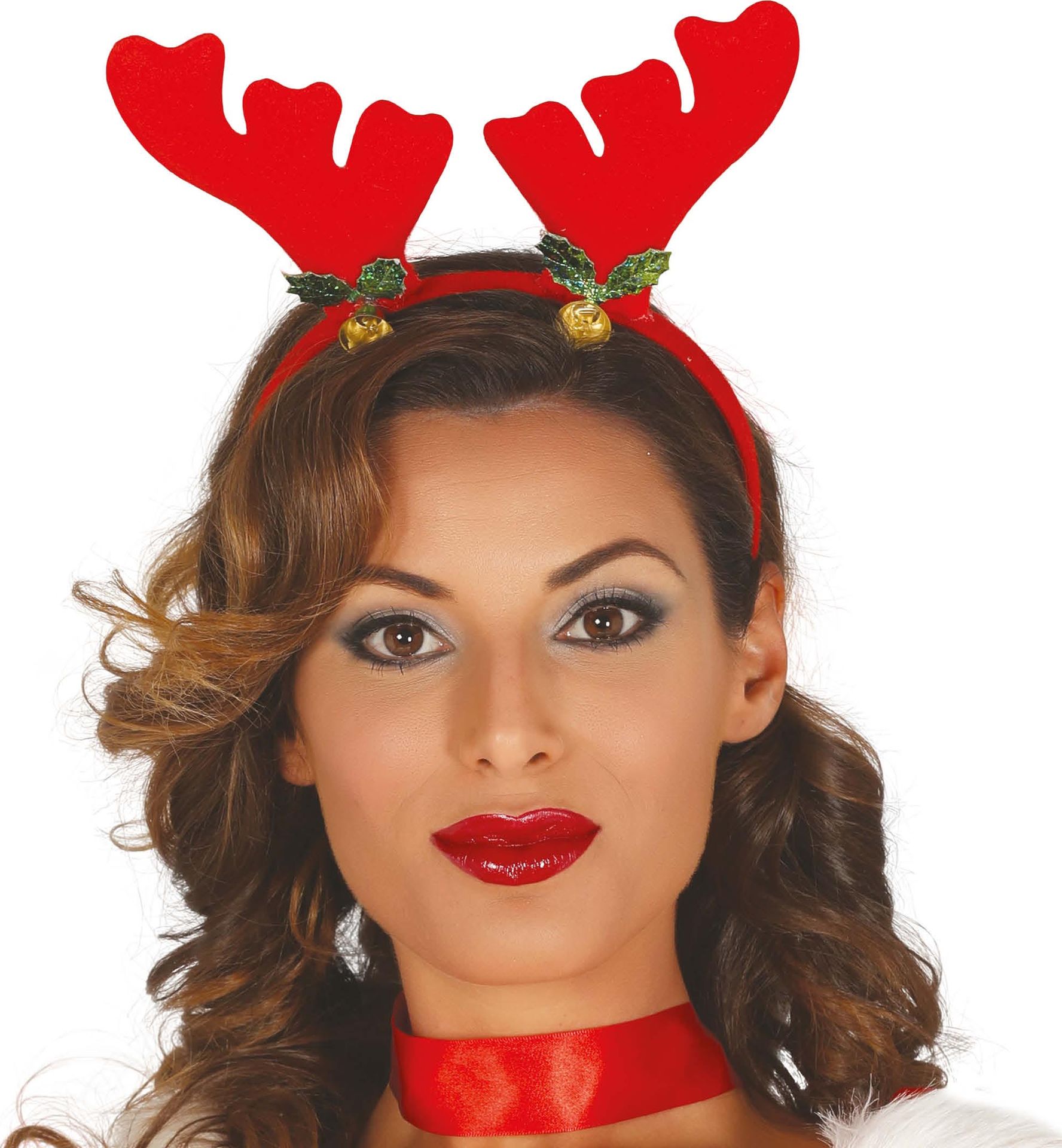 Rode Rendier Kerst Haarband met Bellen