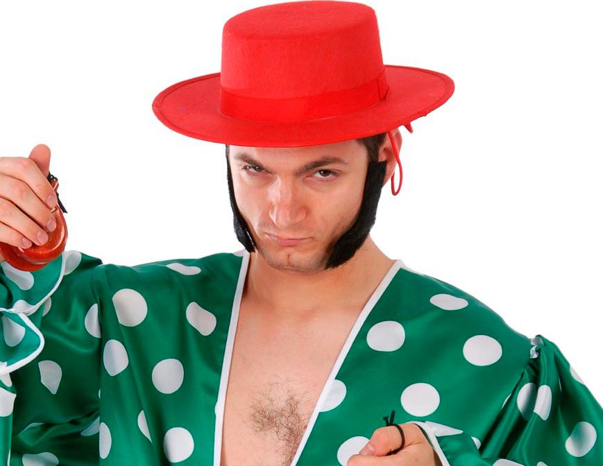 Rode Spaanse Flamenco Hoed