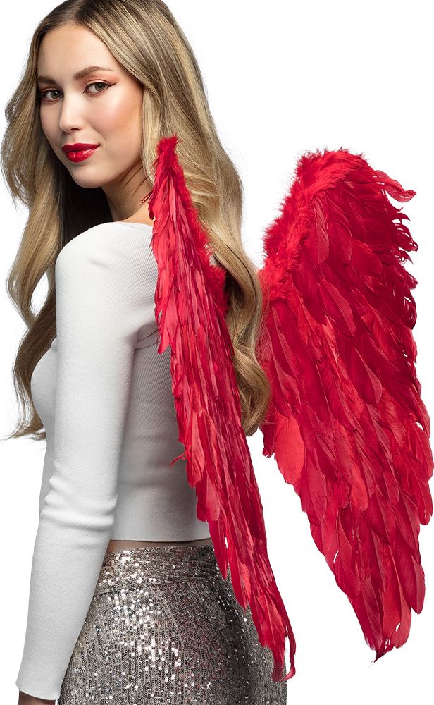 Rode Veren Duivel Vleugels Medium