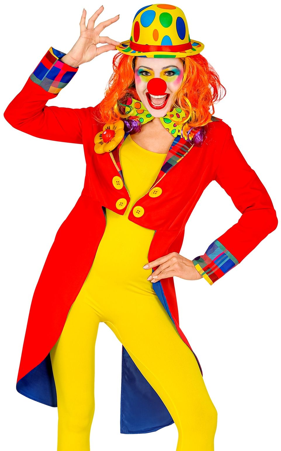 Rode vrolijke clown slipjas dames