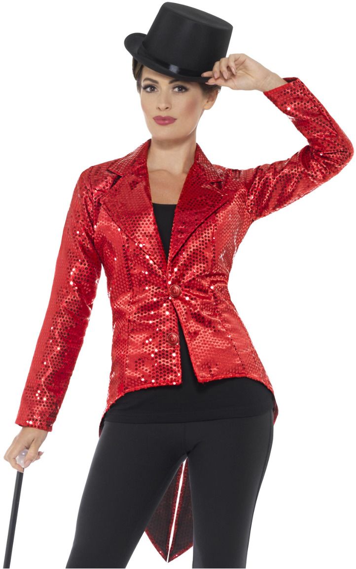 Rode Vrouwen Pailletten Jasje