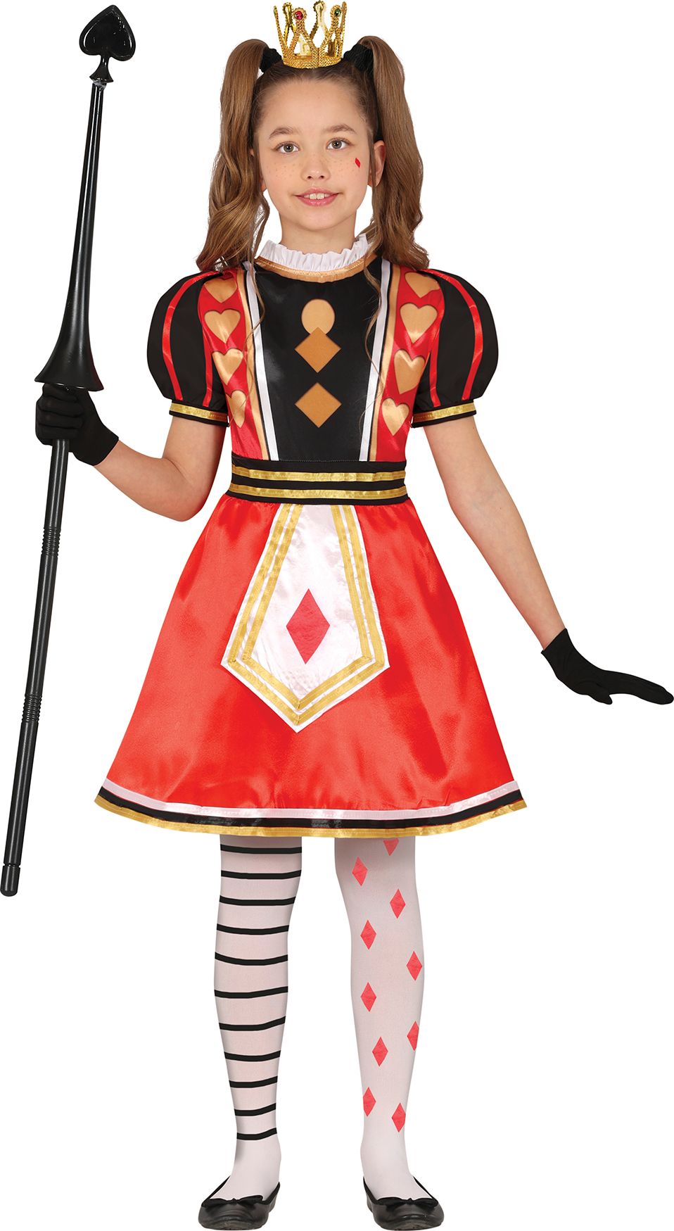 Rode Zwarte Kinderjurk Harten Koningin