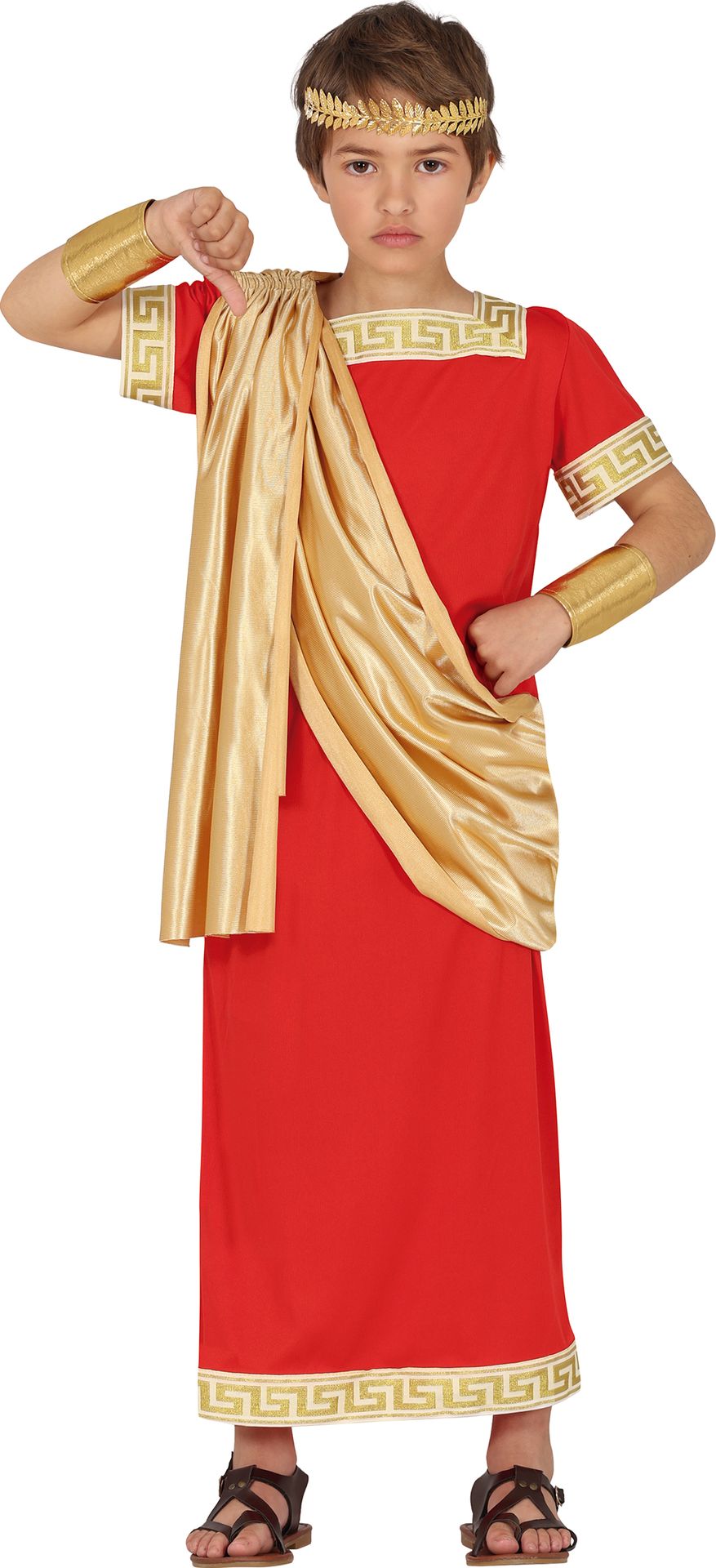 Romeins Kostuum Kind Rood/Goud