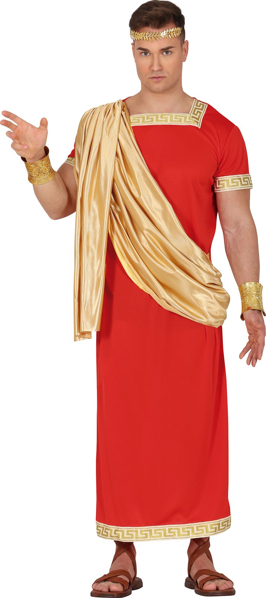 Romeins Kostuum Volwassene Rood/Goud