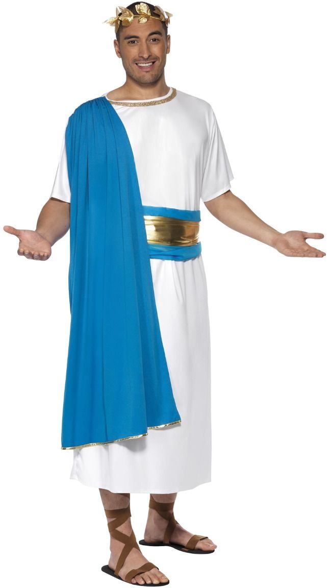 Romeinse Senator Blauw Witte Outfit