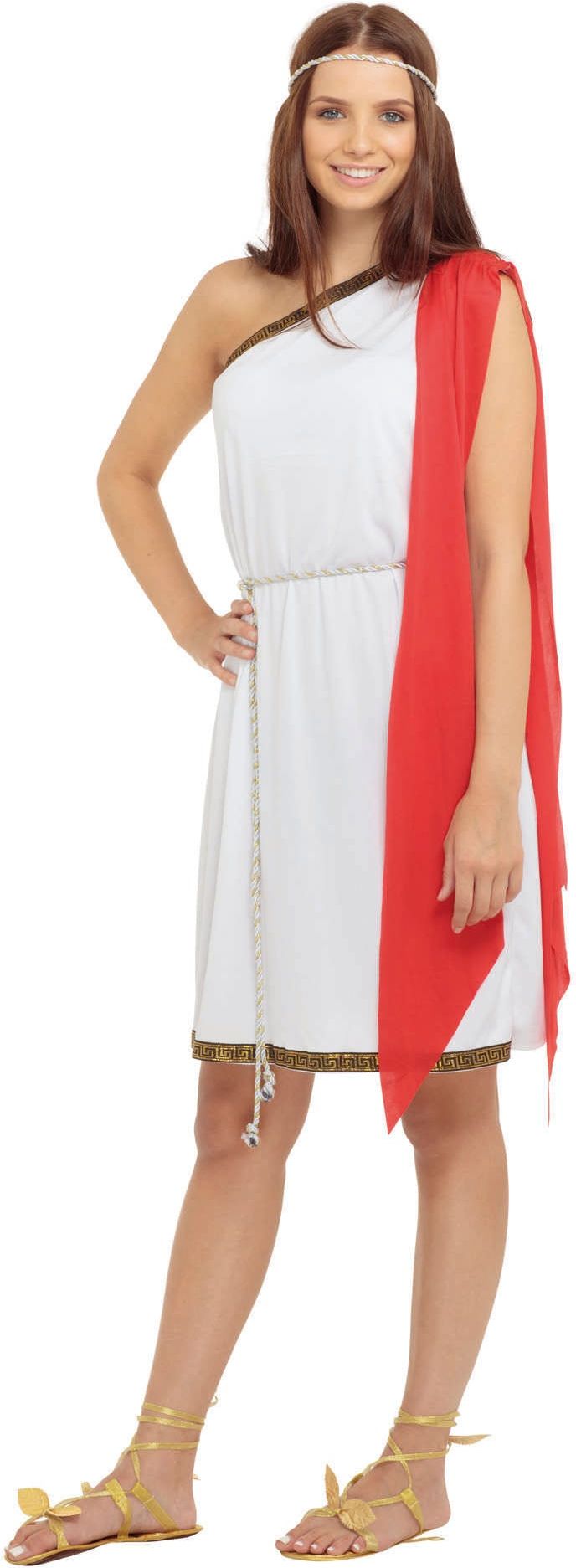 Romeinse Toga Wit Kostuum Dames