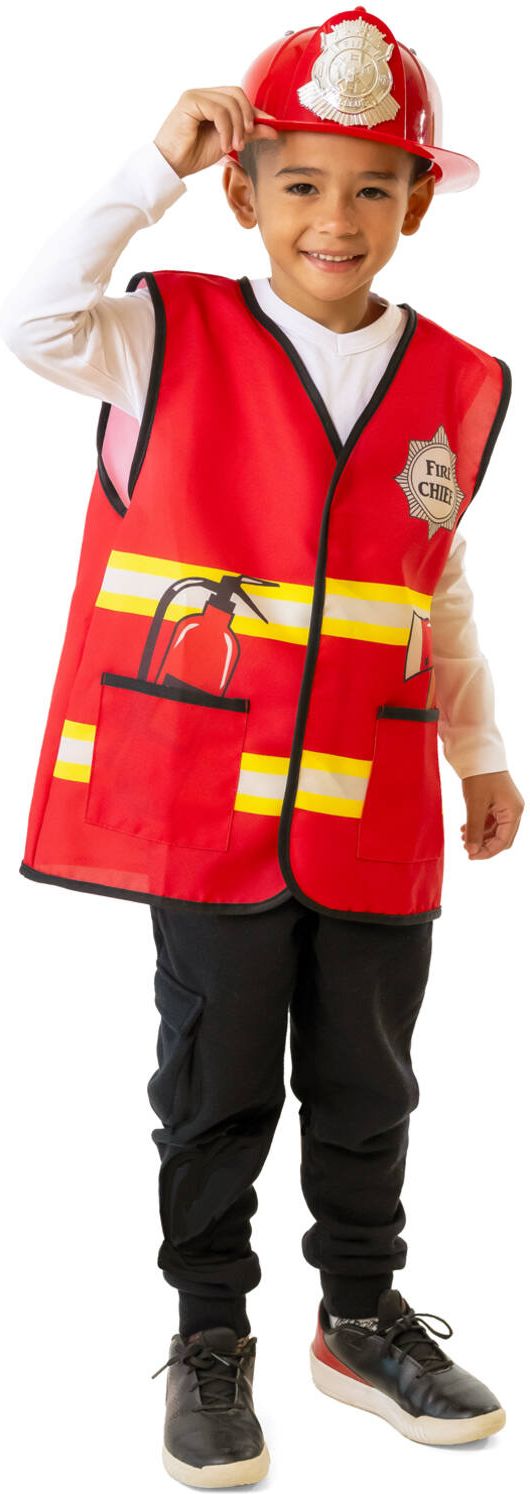 Rood Brandweervest met Helm Jongens Meisjes