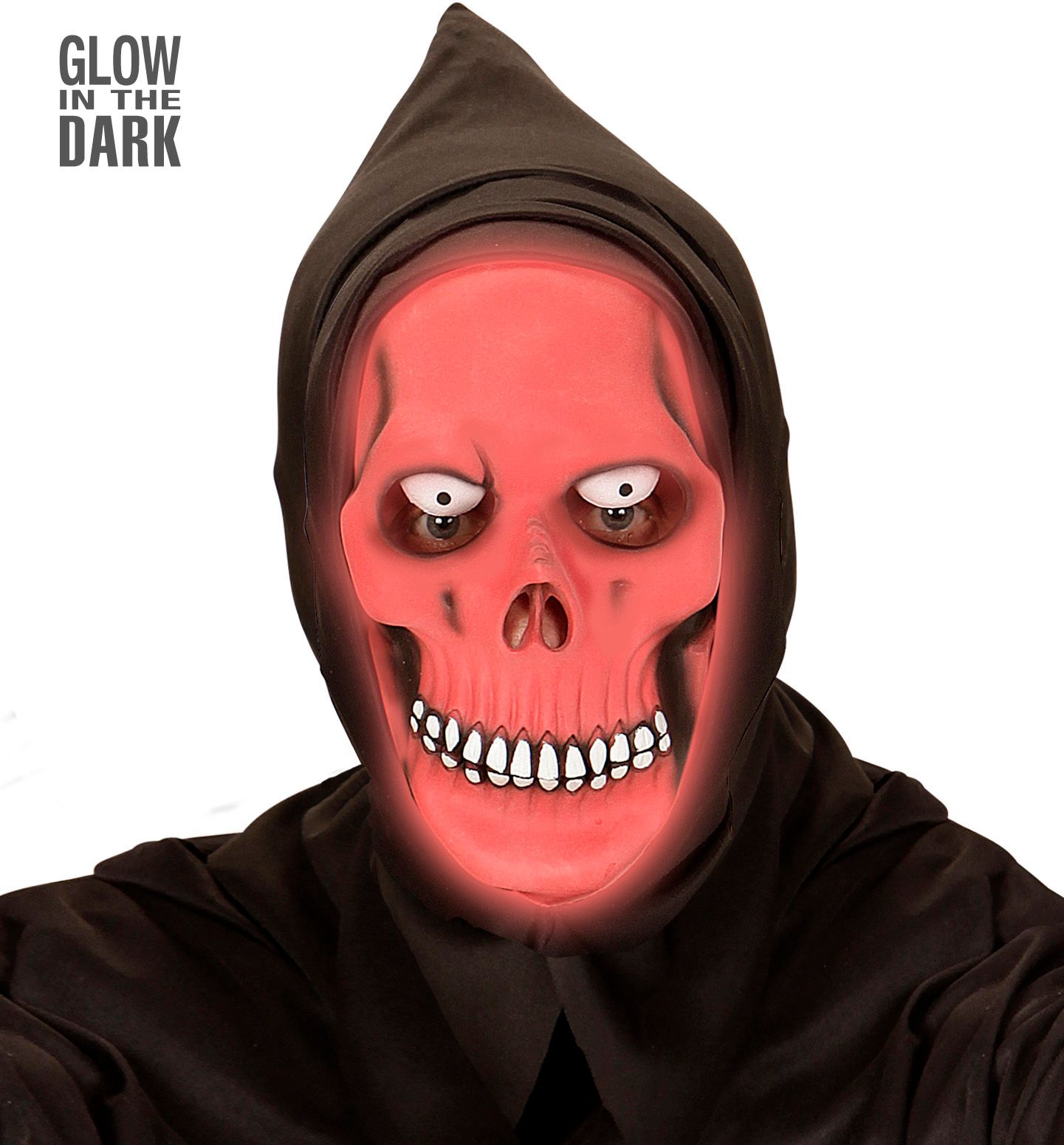 Rood Glow In The Dark Skelet Masker