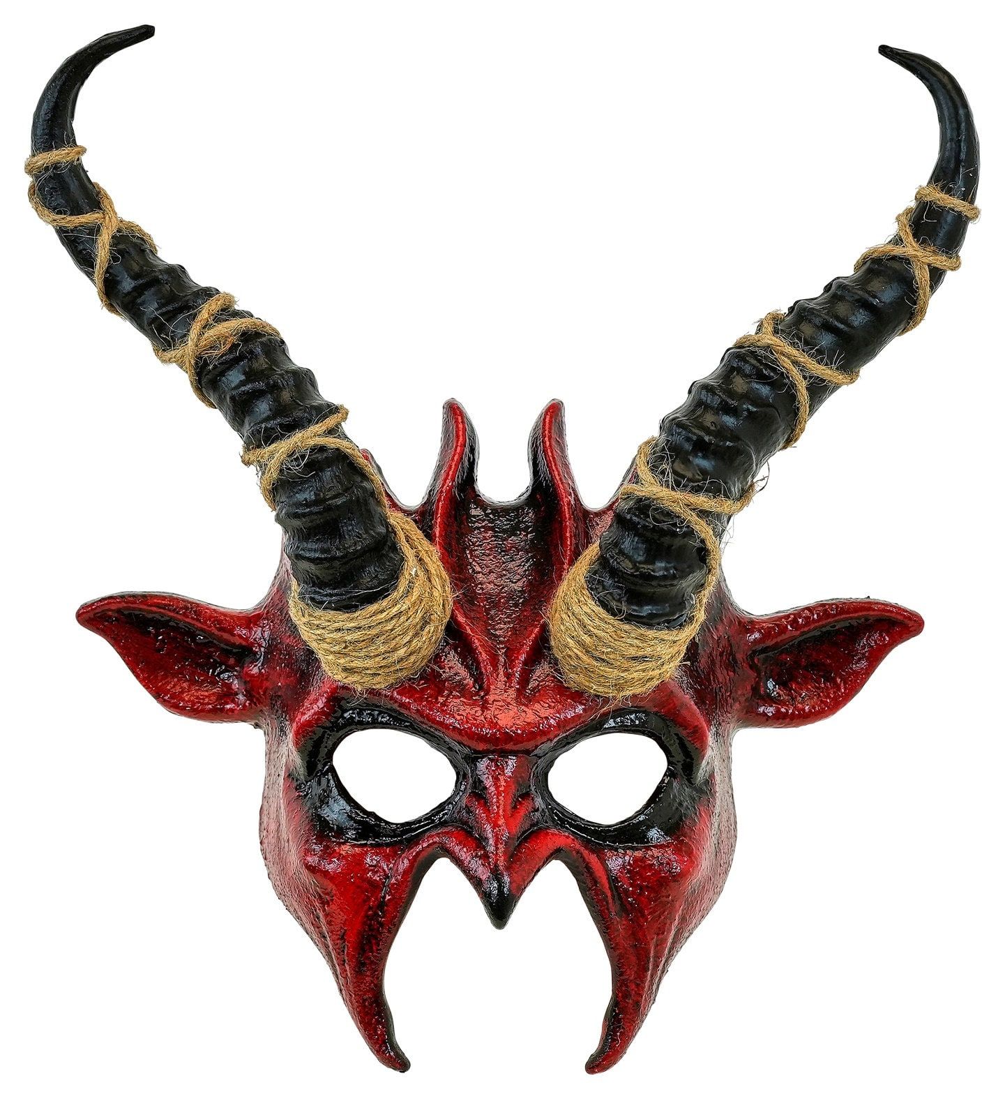 Rood Horror Duivel Masker met Hoorns