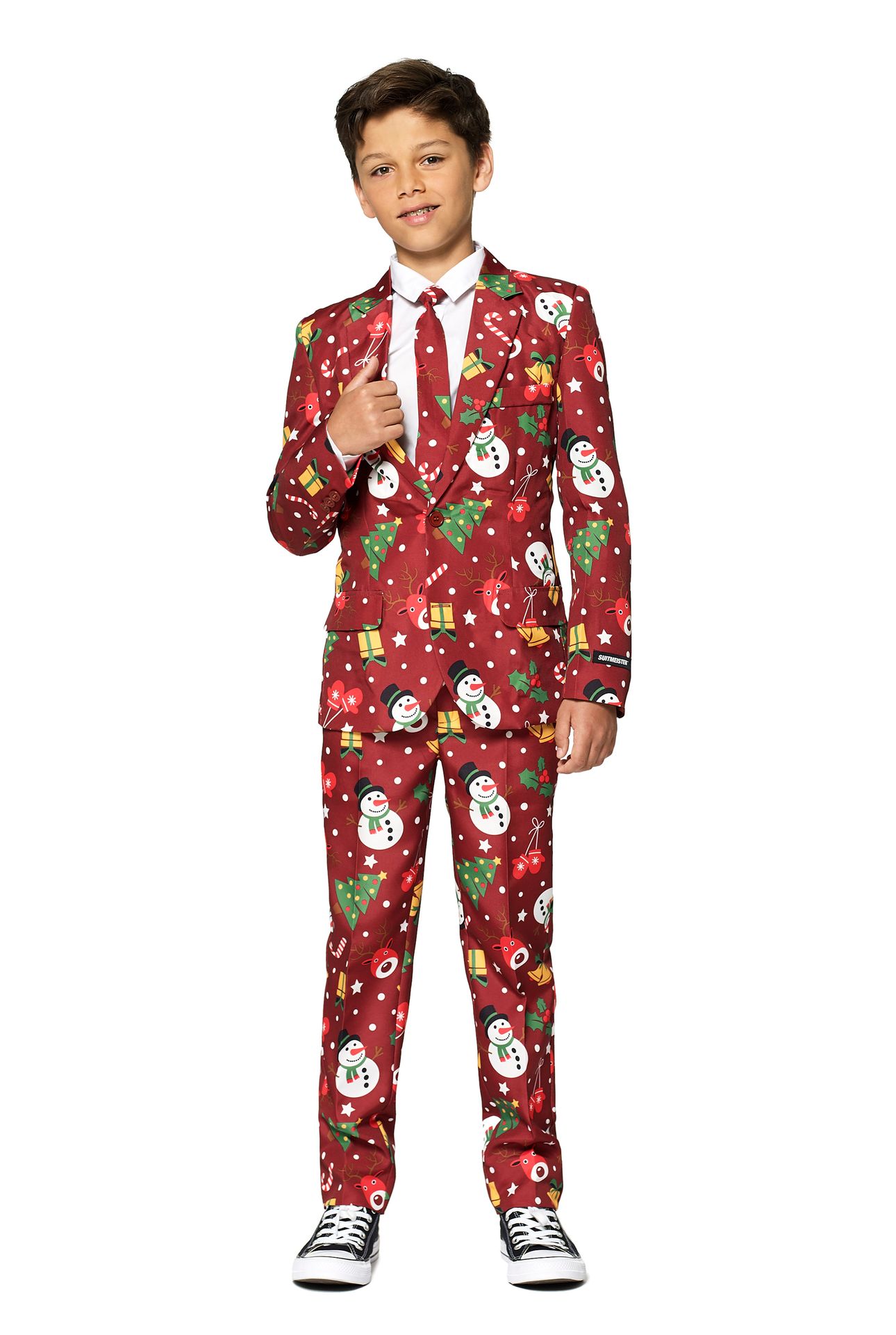Rood kerstmis light-up Suitmeister kostuum jongens
