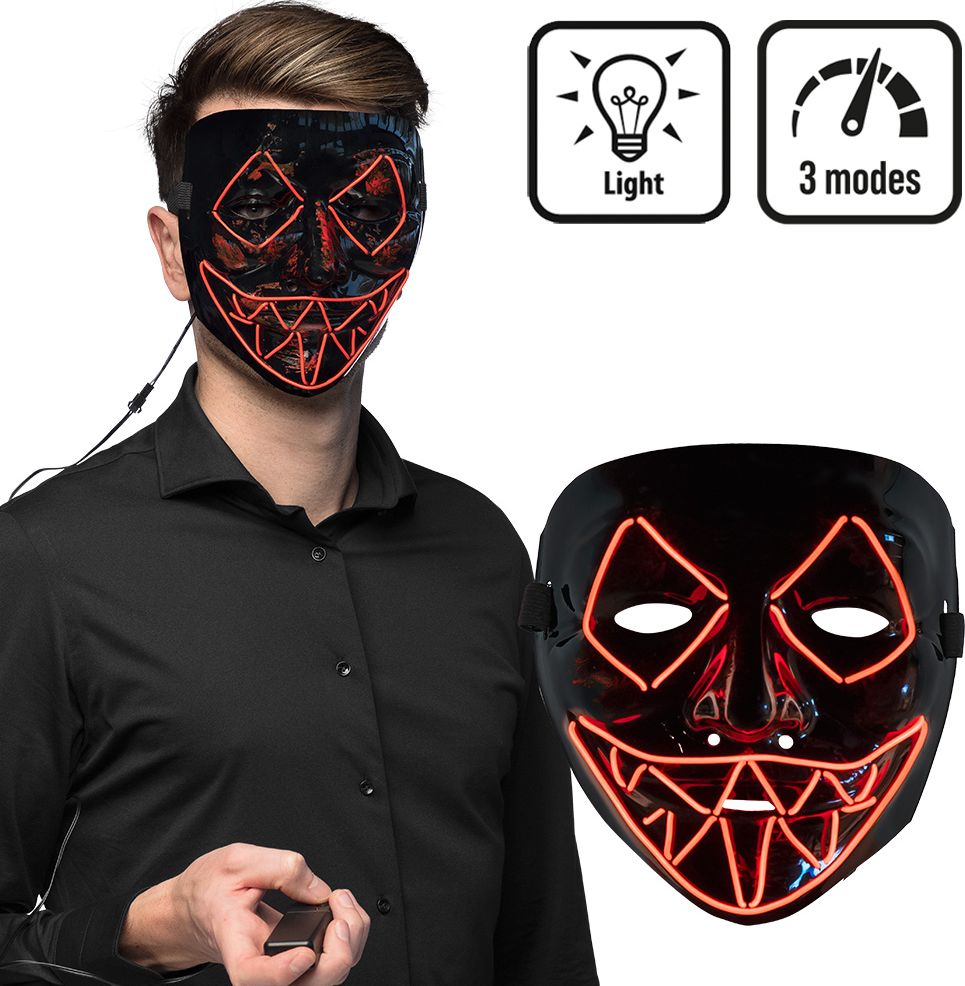 Rood Led Masker met Killer Smile Halloween