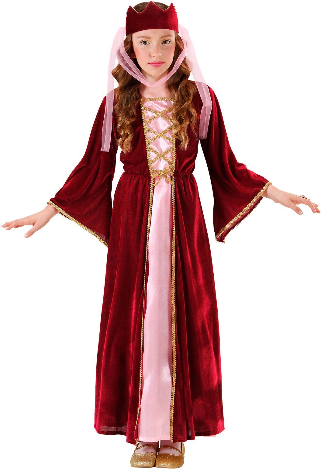 Rood middeleeuws jurk kind