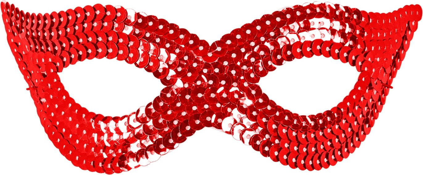 Rood Pailletten Oogmasker