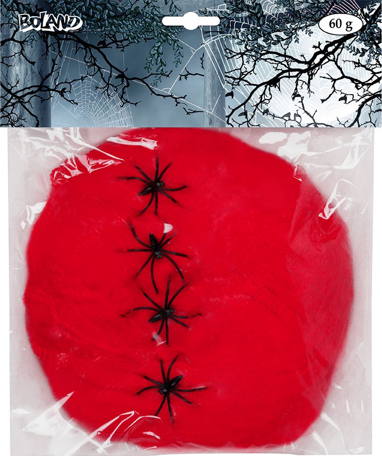 Rood Spinsel met 4 Spinnen 60G