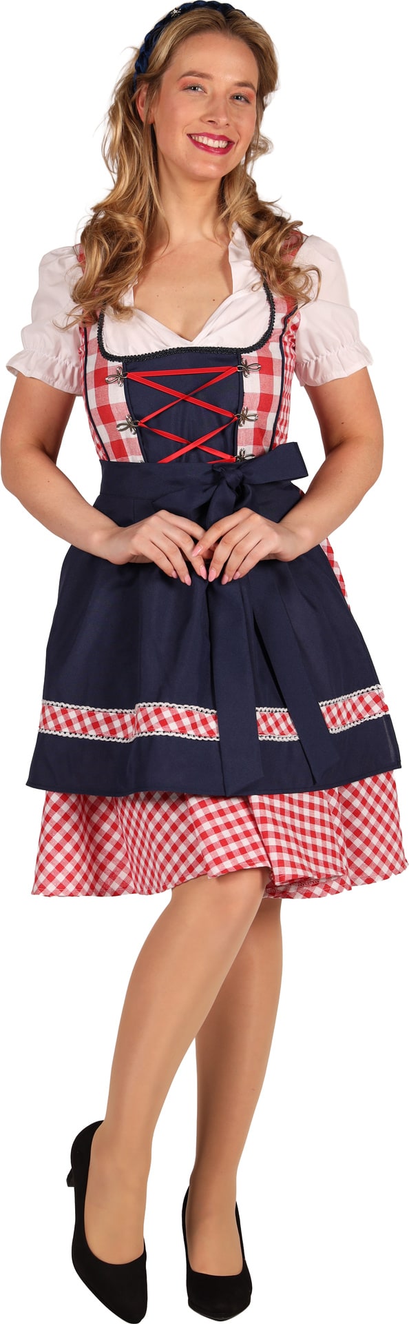 Rood Witte Dirndl Jurk met Schort Dames Oktoberfest