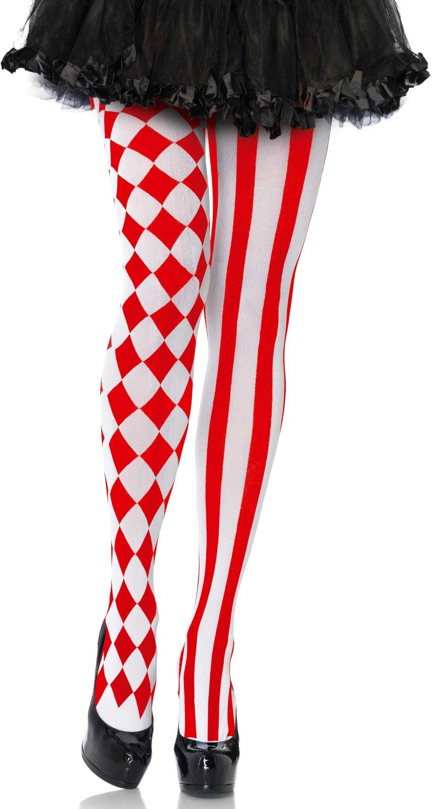 Rood Witte Harlekijn Panty