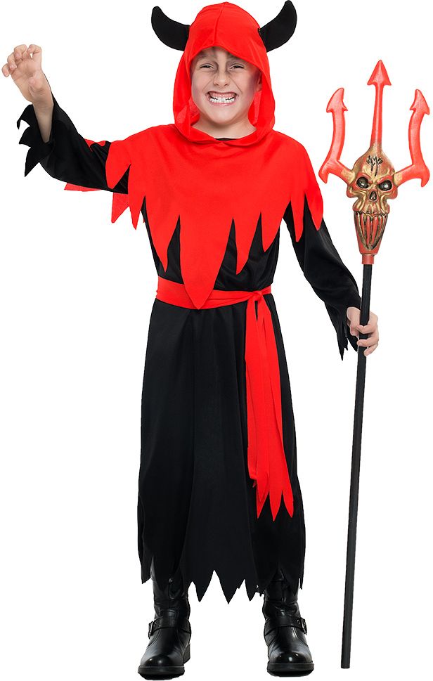 Rood Zwart Duivel Kostuum Kinderen