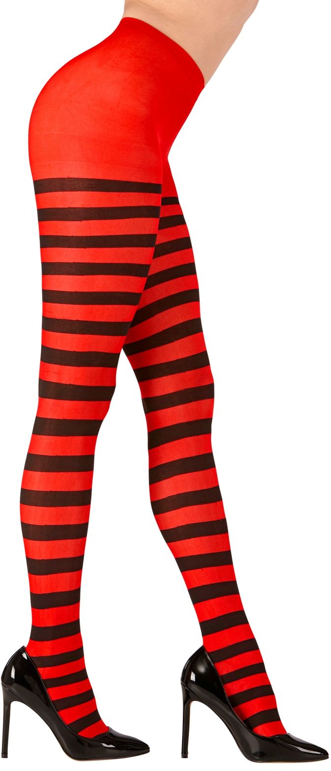 Rood Zwart Gestreepte Panty