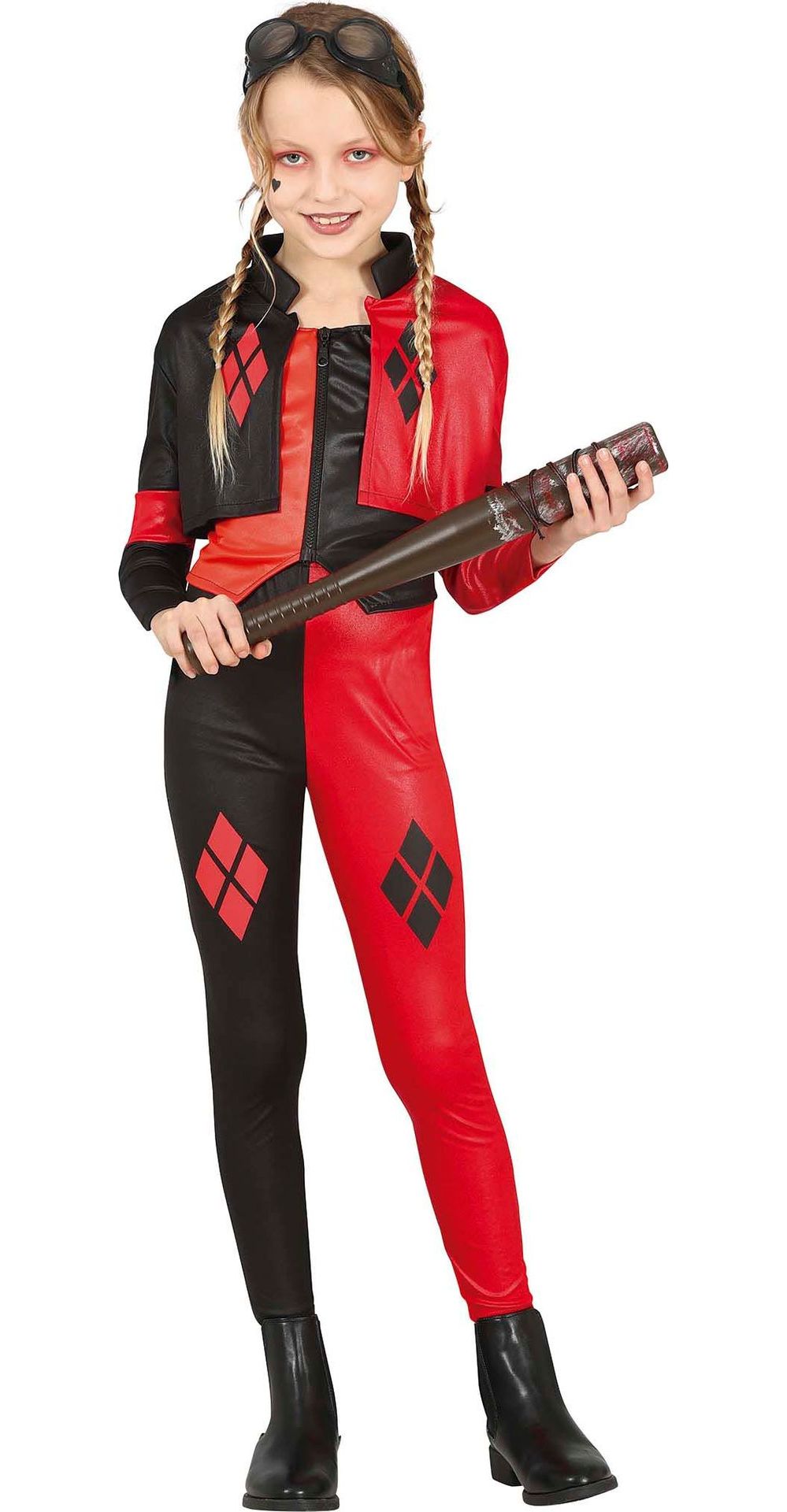Rood Zwart Harley Quinn Kostuum Kind