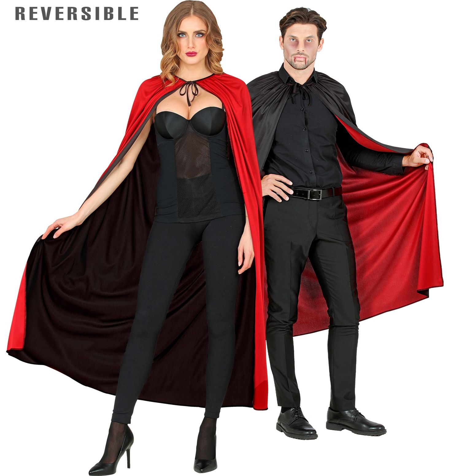 Rood Zwart Omkeerbare Cape 130cm